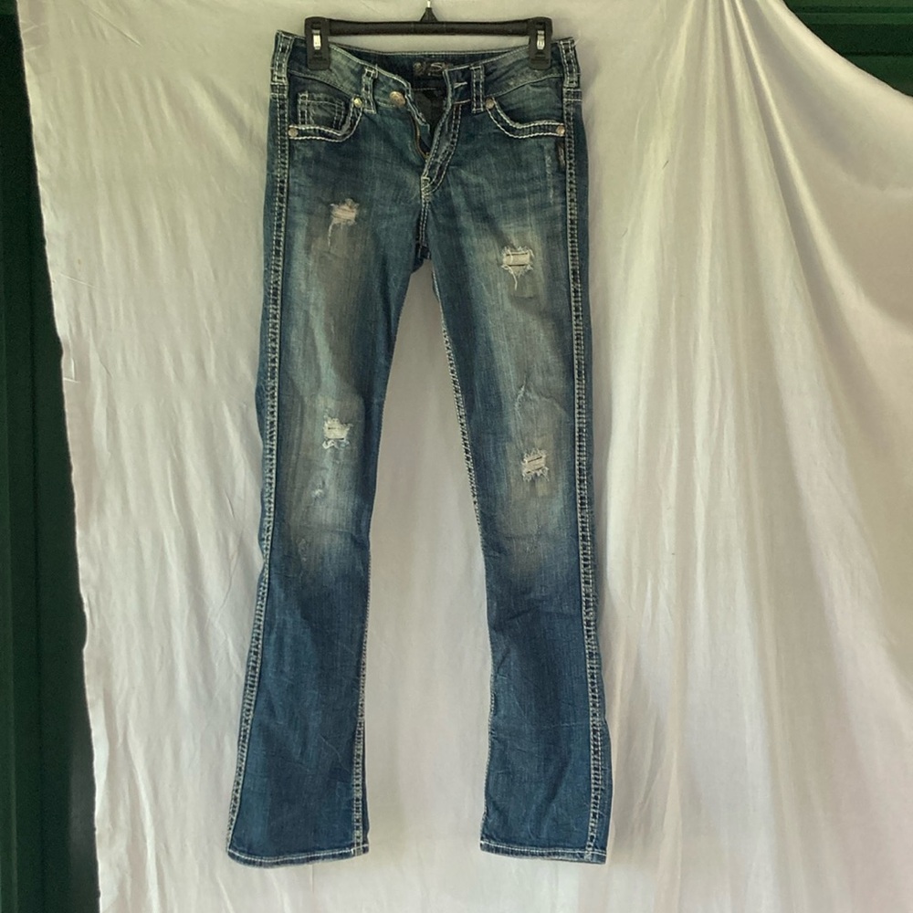 Women’s  Blue Distressed Jeans